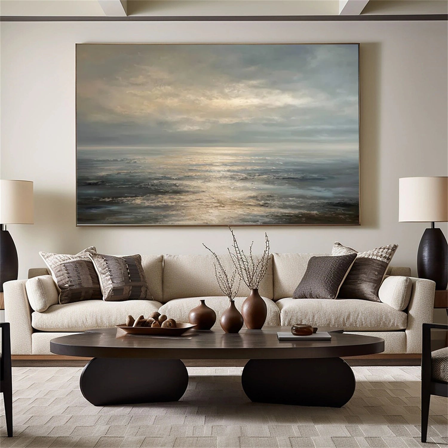 Abstract Ocean And Sky Canvas Art #OC102