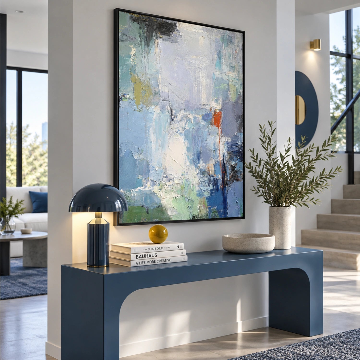 Blue Abstract Wall Art #VA339