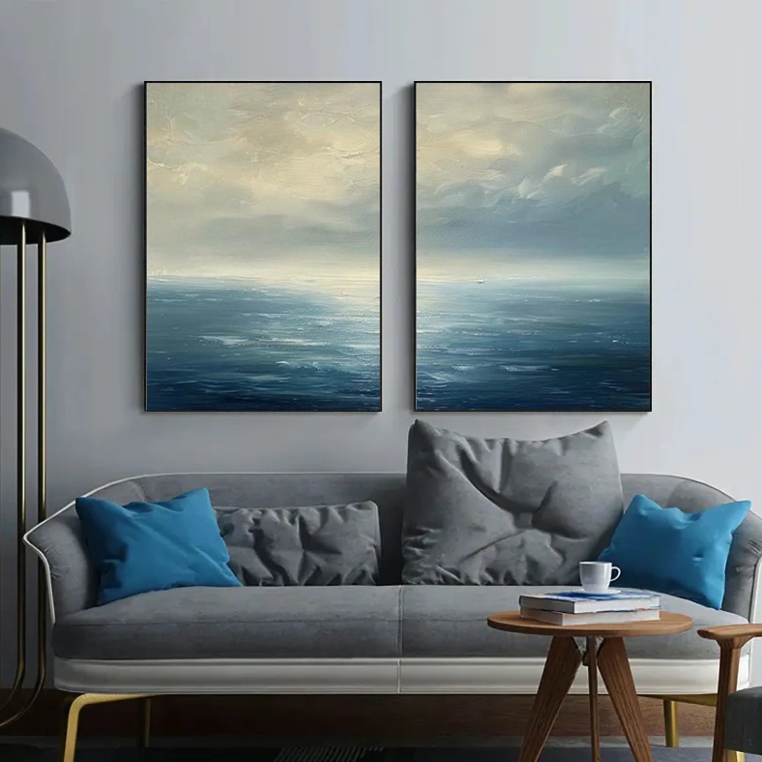 Abstract Ocean And Sky Canvas Art Set of 2#OC144