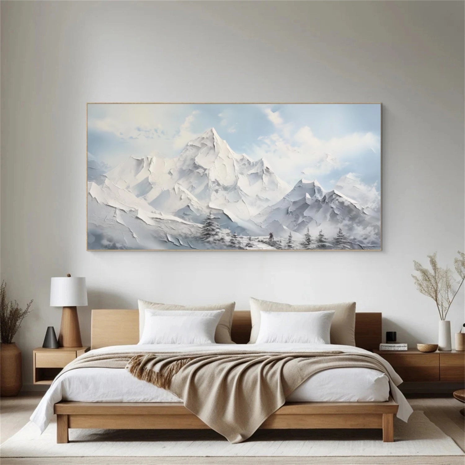 Minimalist Mountain Textured Canvas Art #BT046
