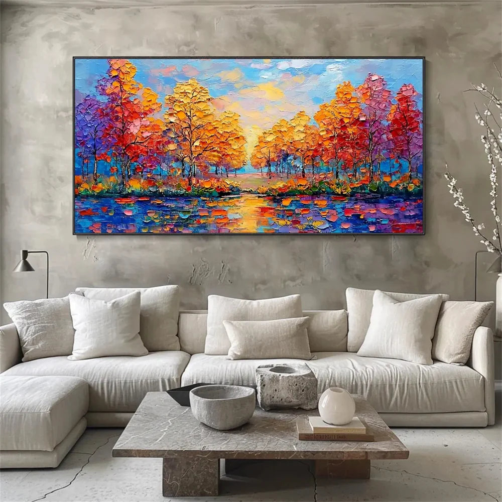Abstract Flower And Tree Textured Canvas Art #MF032