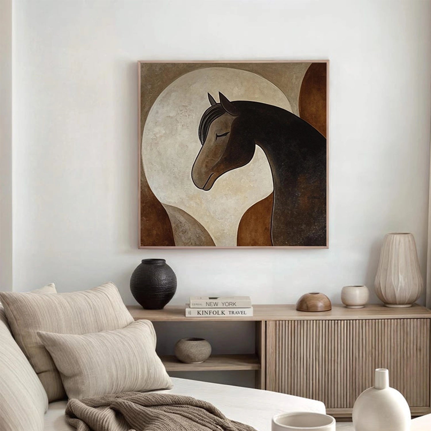 Abstract Animal Horse Canvas Art #DW137