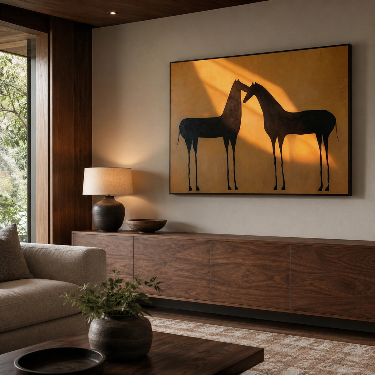 Abstract Animal Horse Canvas Art #DW157