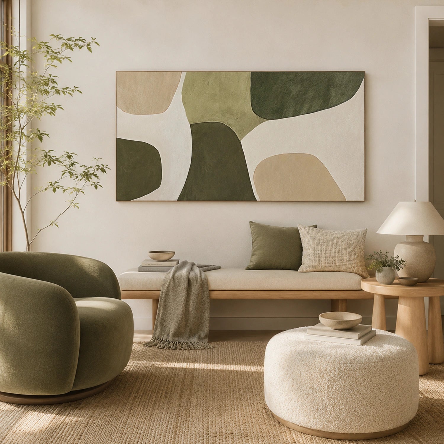 Green Minimalist Canvas Art #WM159