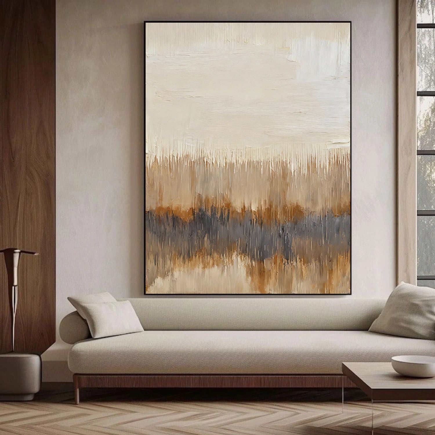 Beige and Brown Abstract Wall Art #VA200