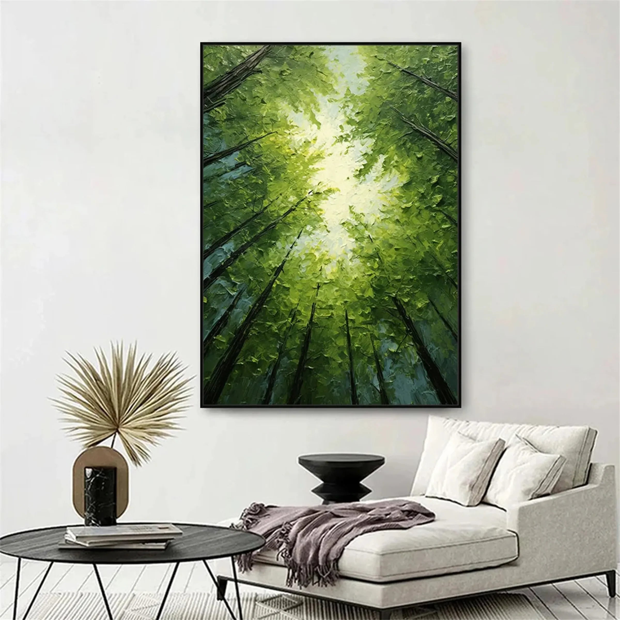 Green Abstract Flower And Tree Canvas Art #MF066