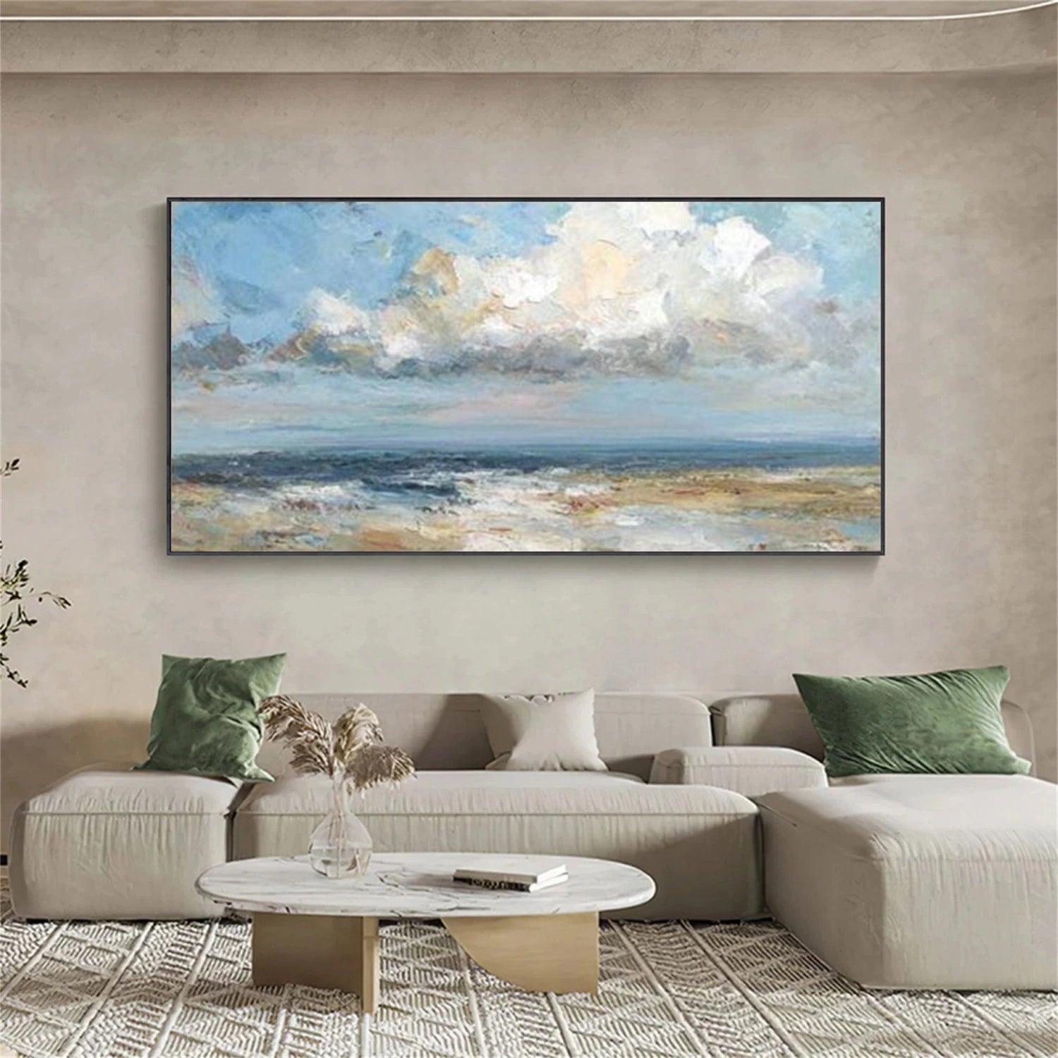 Abstract Ocean And Sky Canvas Art #OC133