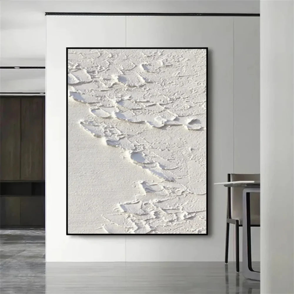 White Minimalist Textured Wall Art #WM074