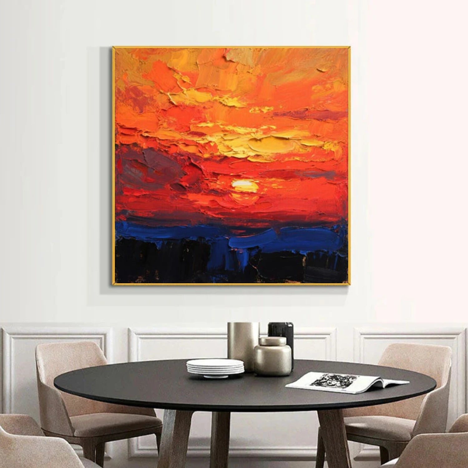 Abstract Mountain Textured Canvas Art #BT085