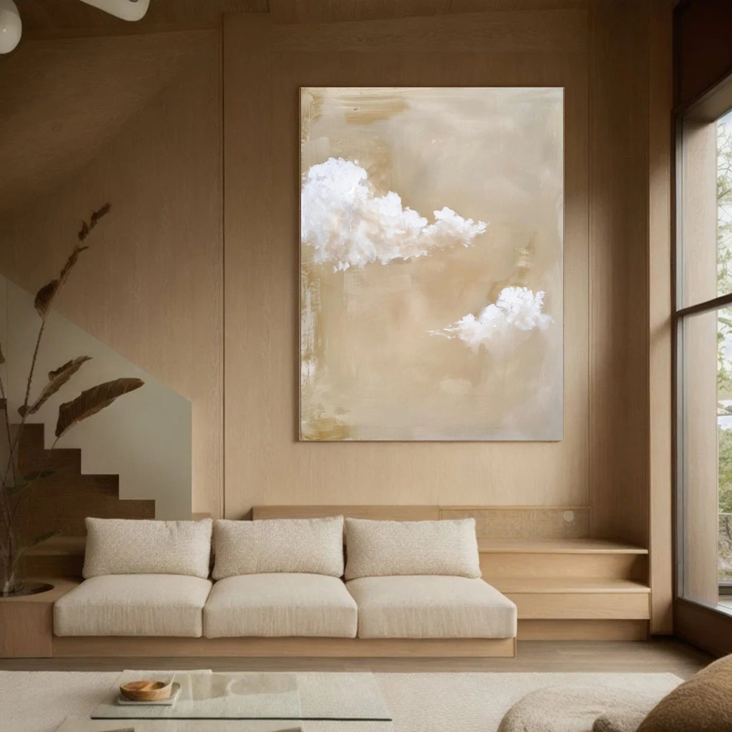 Minimalist Ocean And Sky Canvas Art #OC092