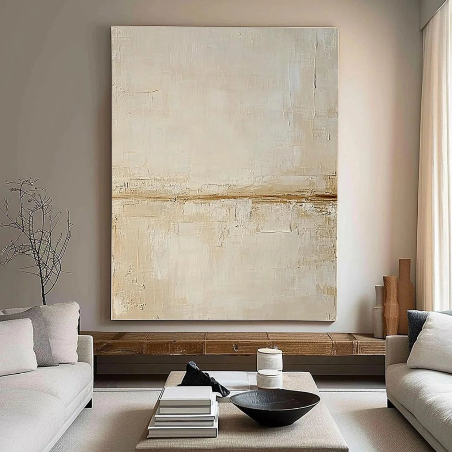Beige and Brown Abstract Wall Art #VA112