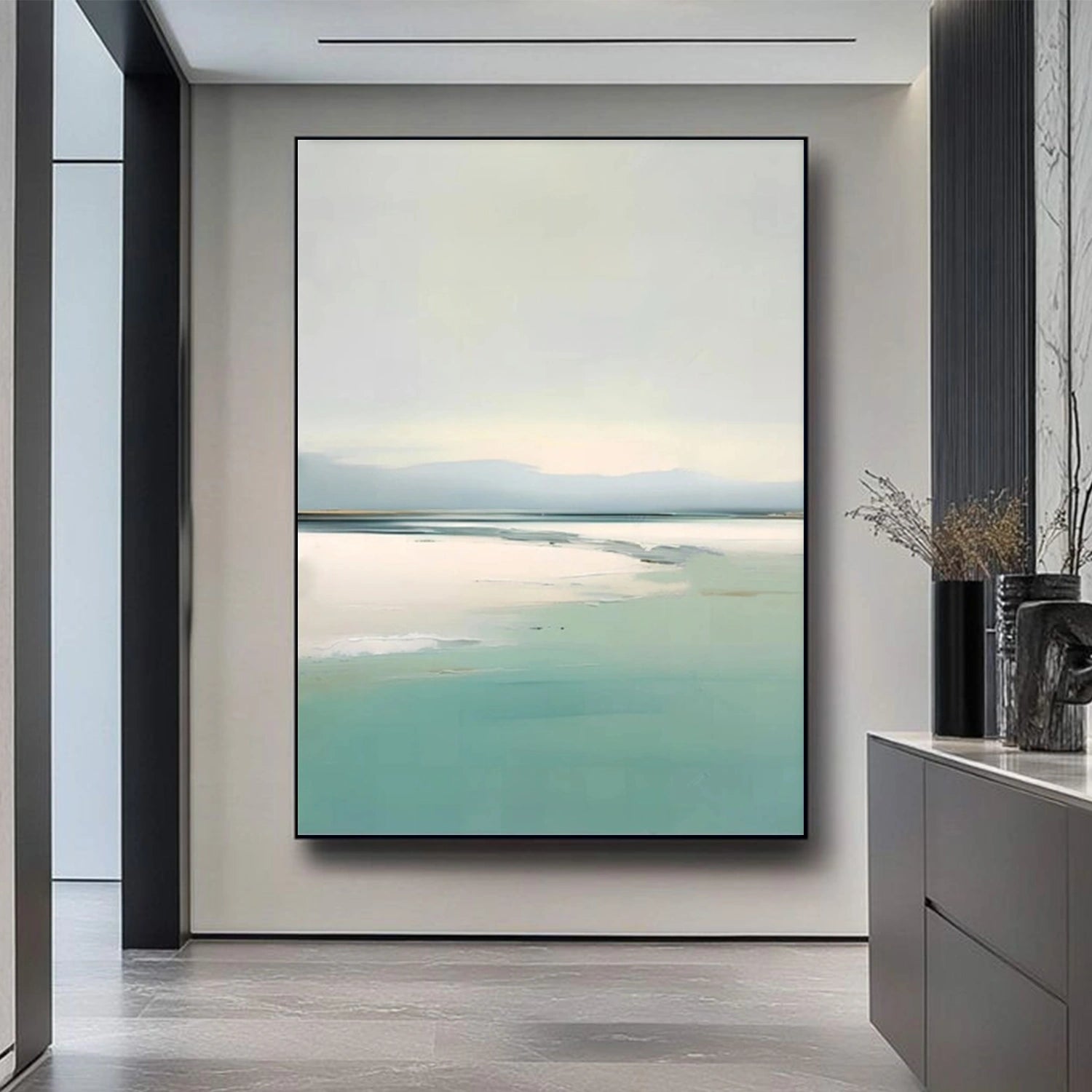 Abstract Ocean And Sky Canvas Art #OC146