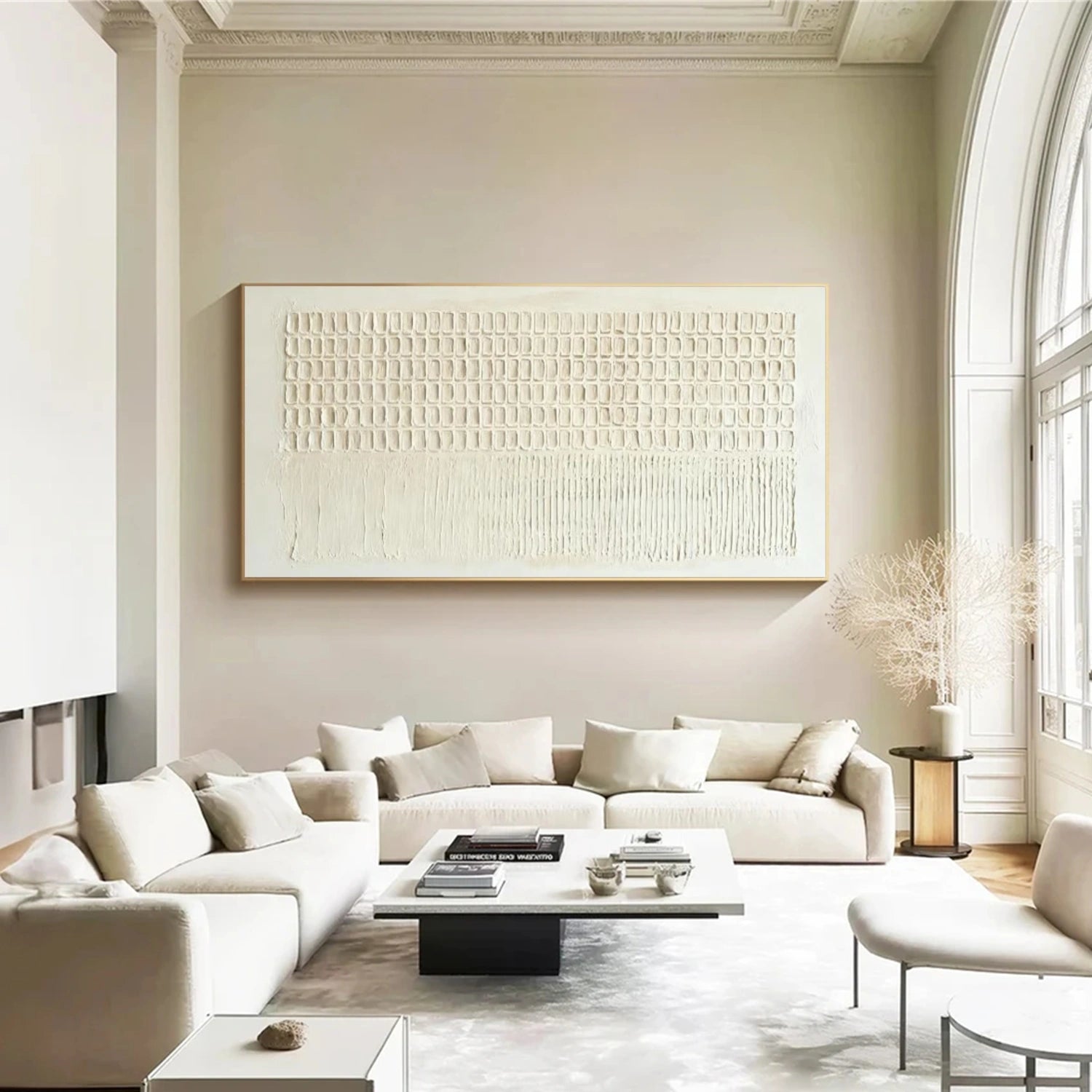 Beige Minimalist Textured Canvas Art #WM081