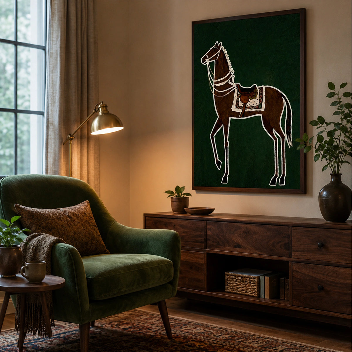 Abstract Animal Horse Canvas Art #DW156