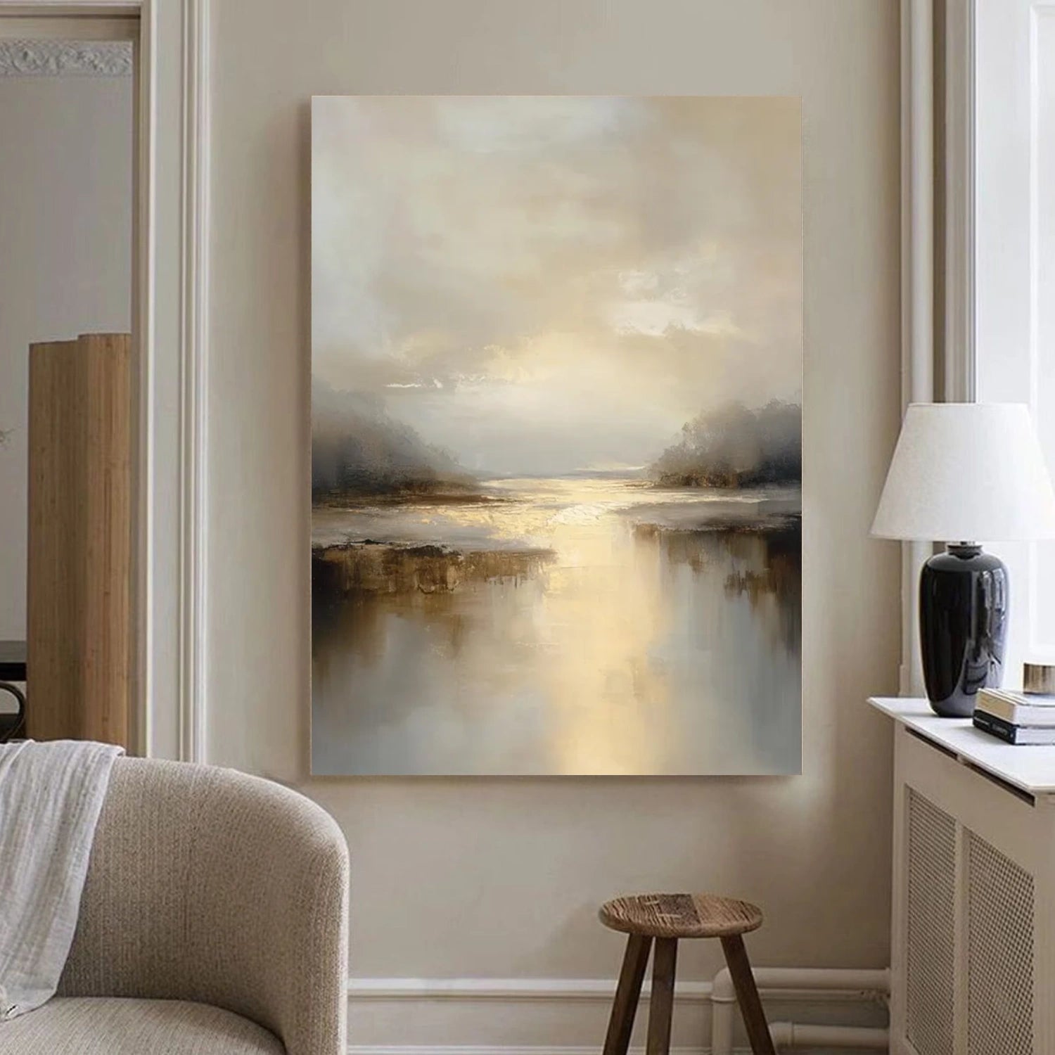 Abstract Ocean And Sky Canvas Art #OC098