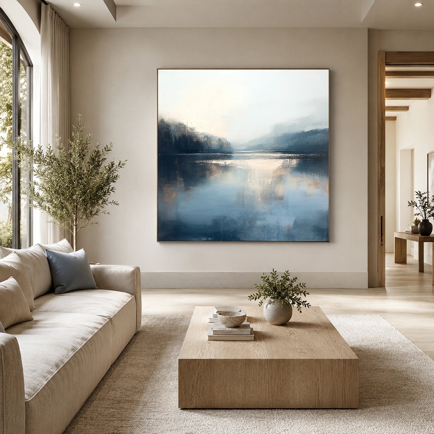 Abstract Ocean And Sky Canvas Art #OC203