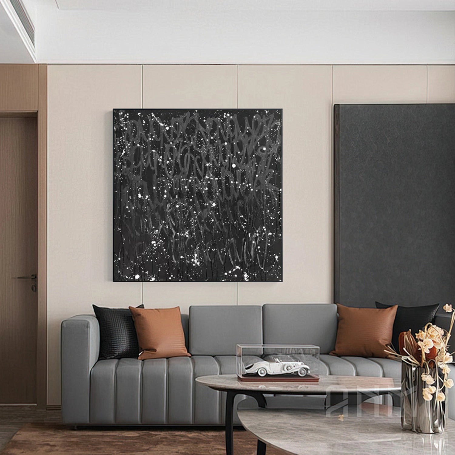 Black and White Abstract Wall Art #VA165