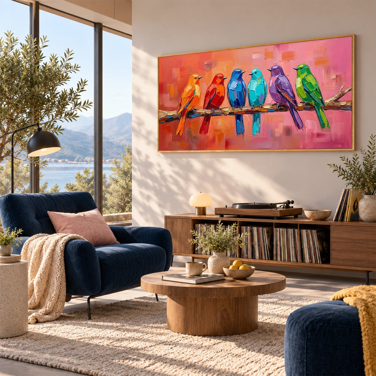 Abstract Animal Bird Textured Canvas Art #DW166