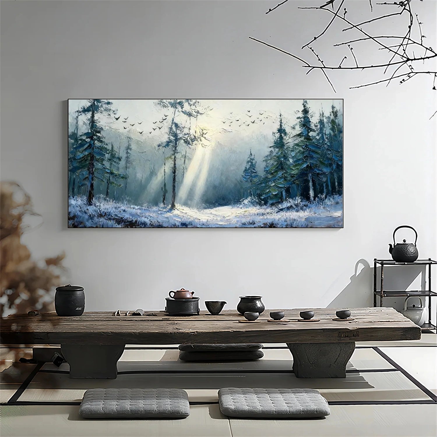 Abstract Flower And Tree Textured Canvas Art #MF107