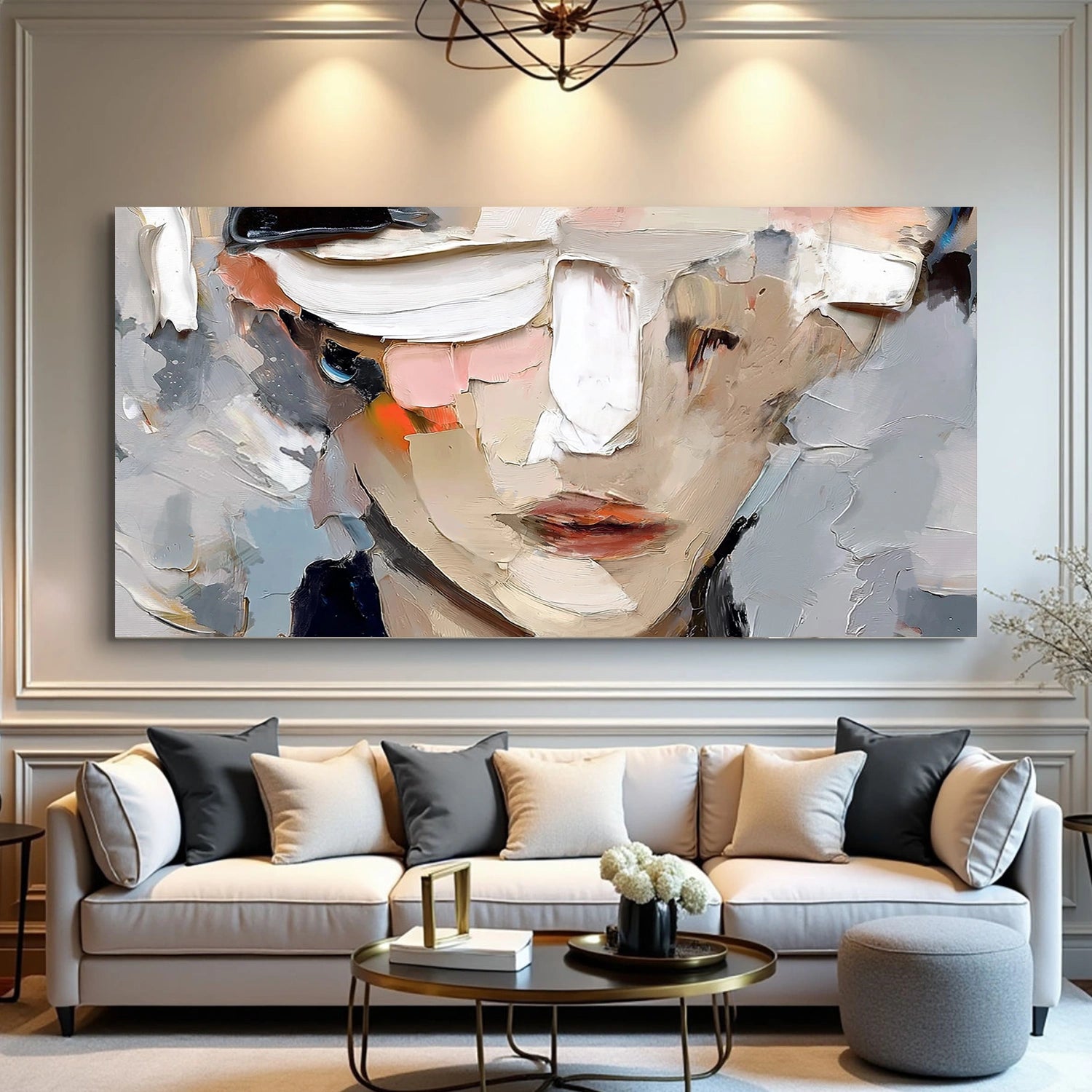 Abstract Portrait Textured Wall Art #LA073