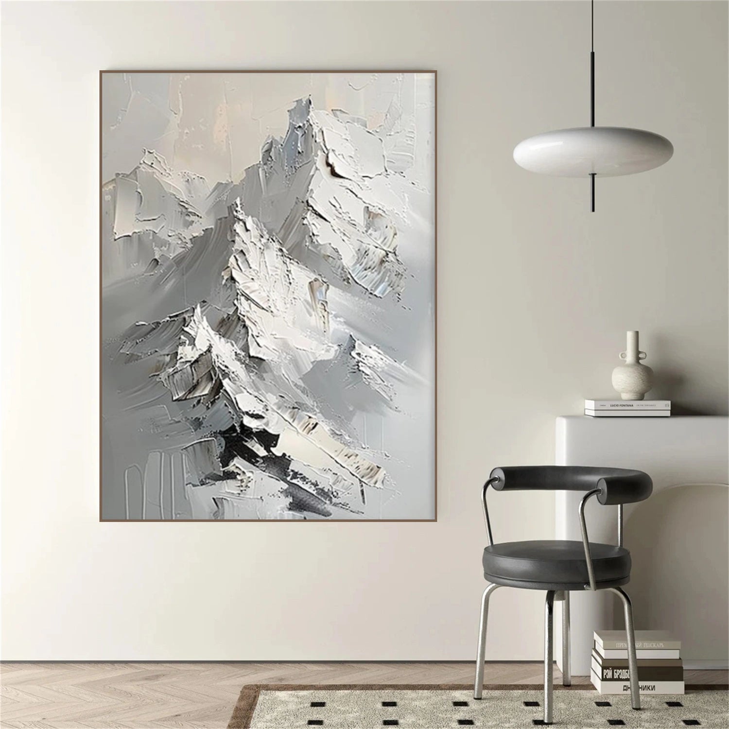 Abstract Mountain Textured Canvas Art #BT082