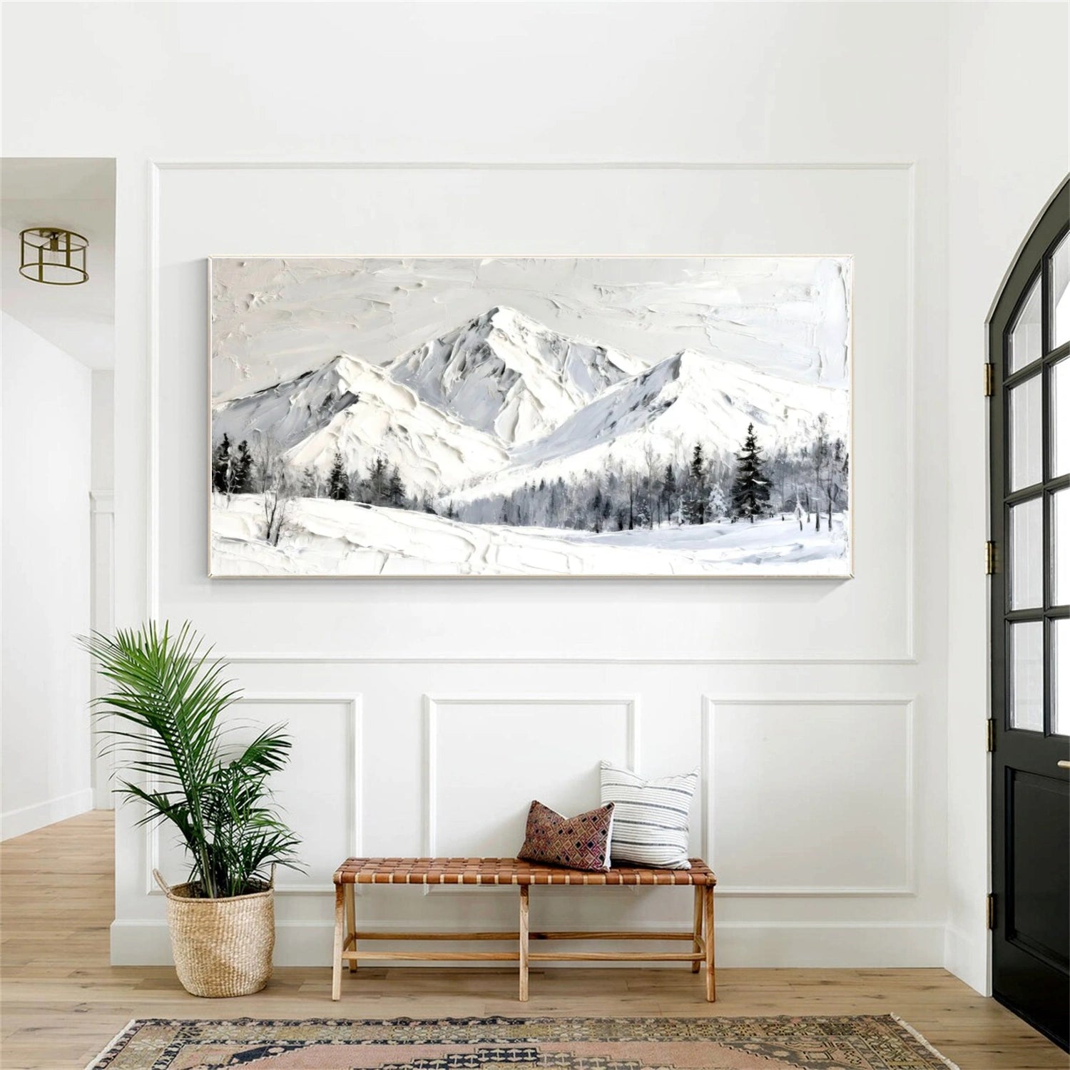 Minimalist Mountain Textured Canvas Art #BT049