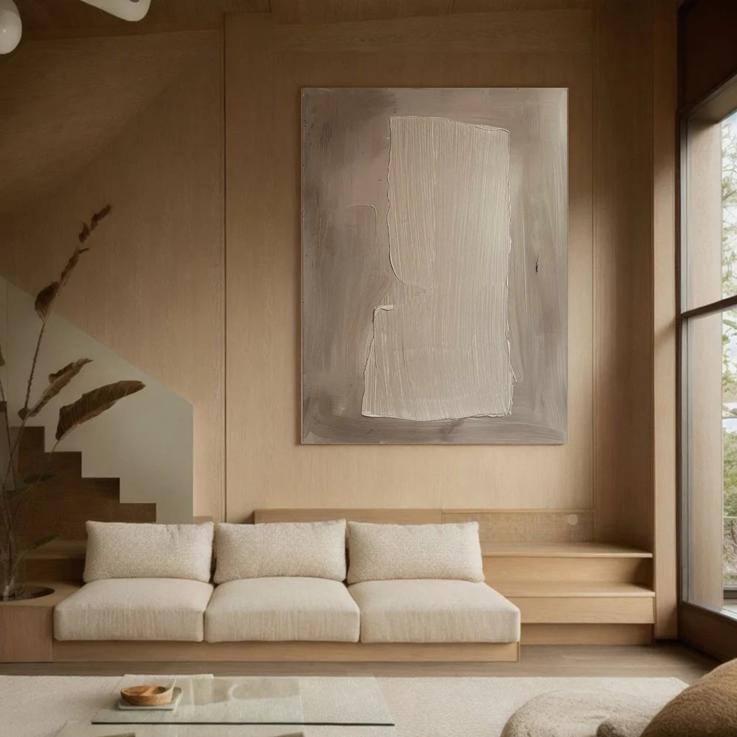 Beige and Brown Abstract Wall Art #VA116