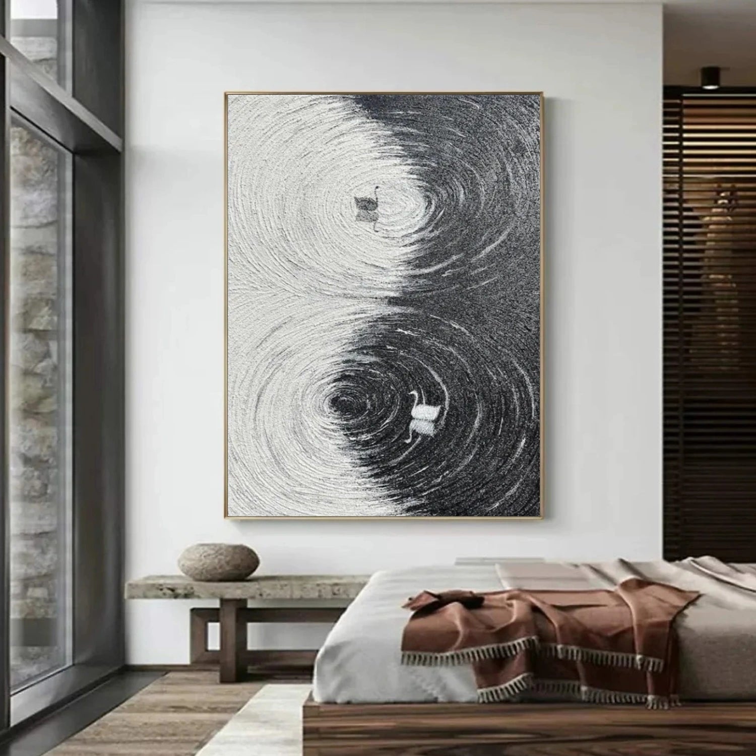 Abstract Animal Swan Canvas Art #DW125