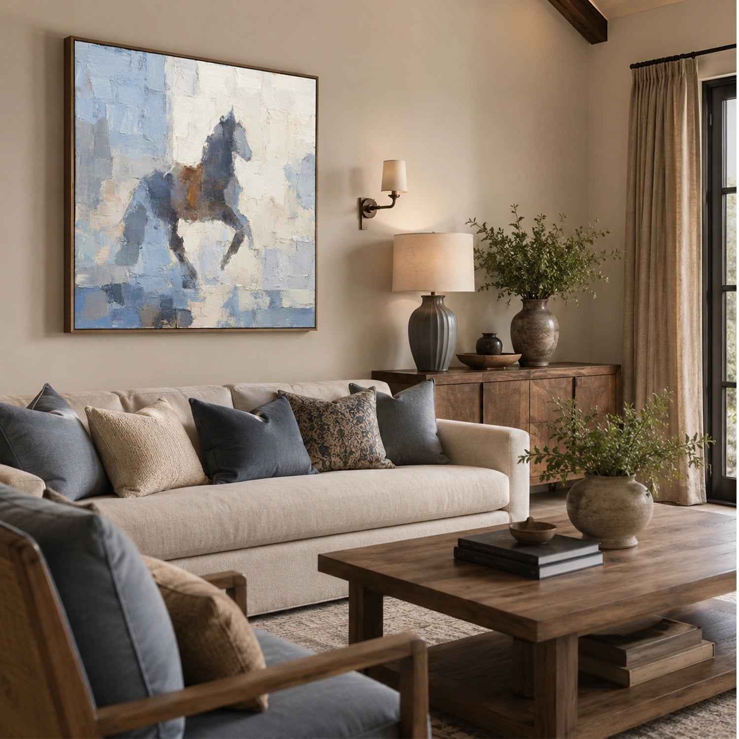 Abstract Animal Horse Canvas Art #DW154