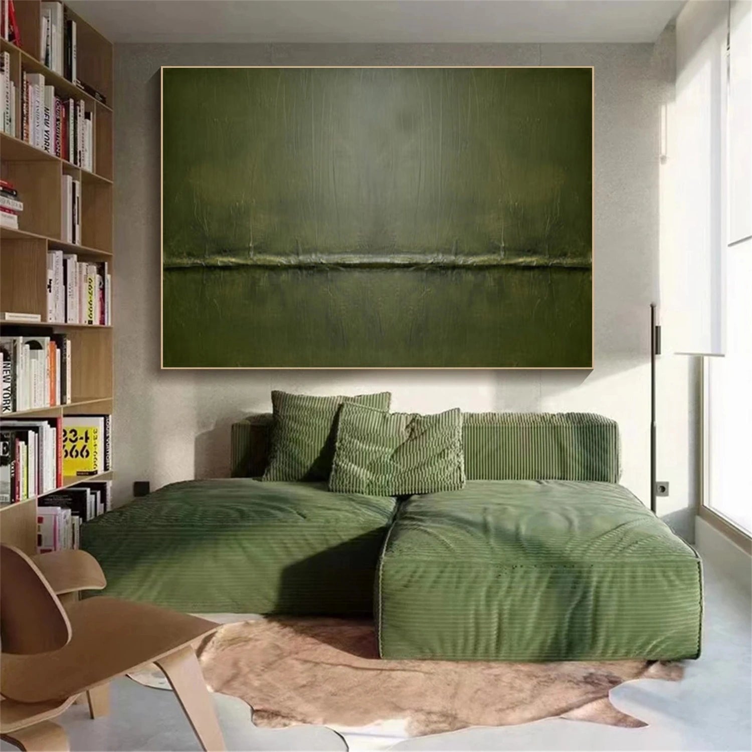 Green Minimalist Textured Canvas Art #WM117