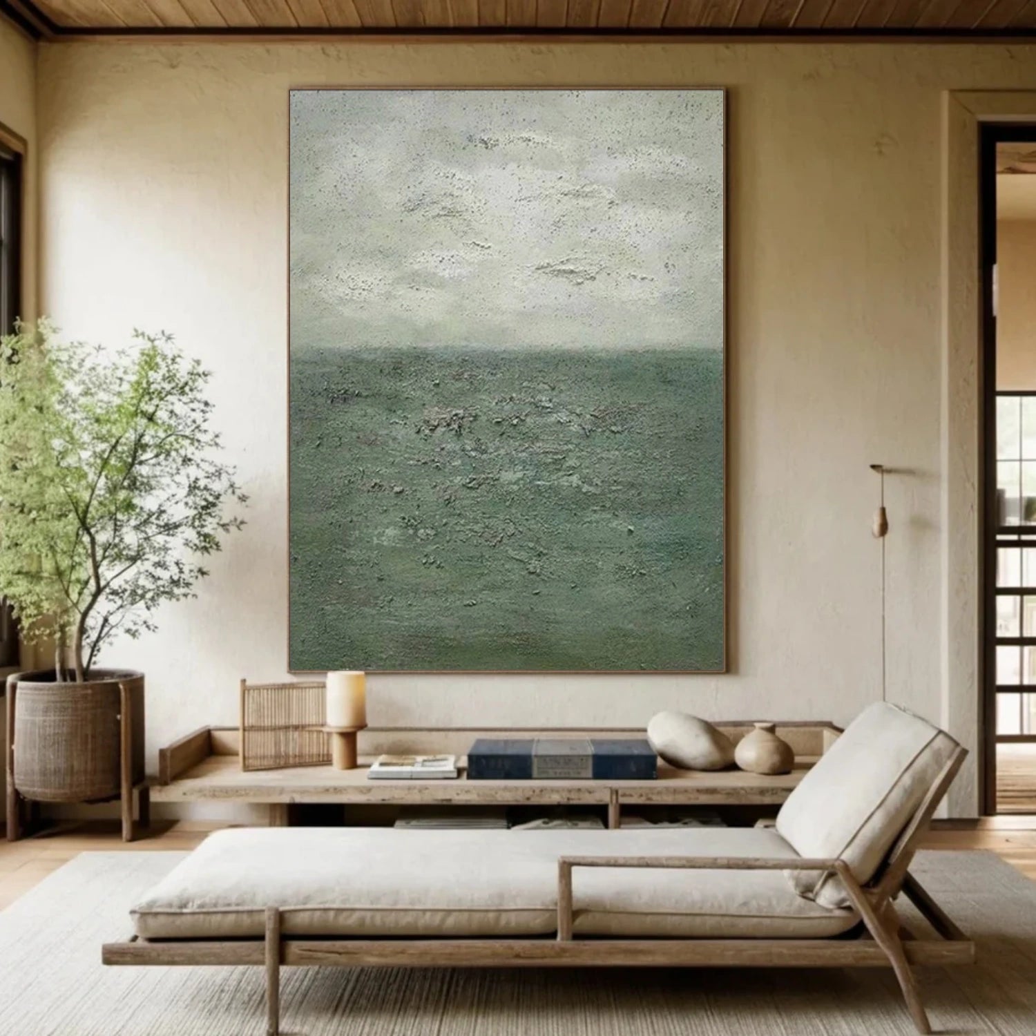 Green Wabi Sabi Textured Wall Art #VS189
