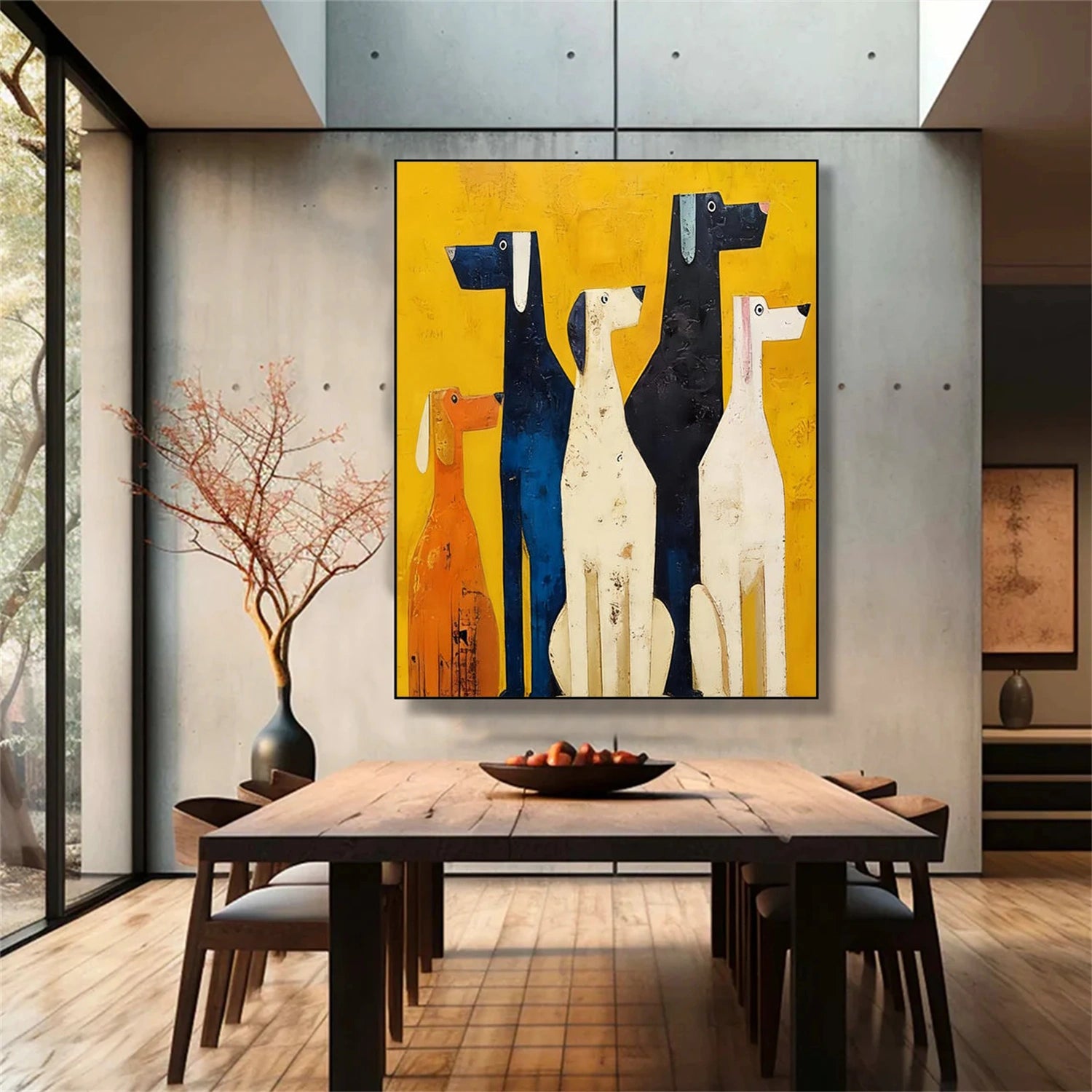 Abstract Animal Dog Canvas Art #DW141