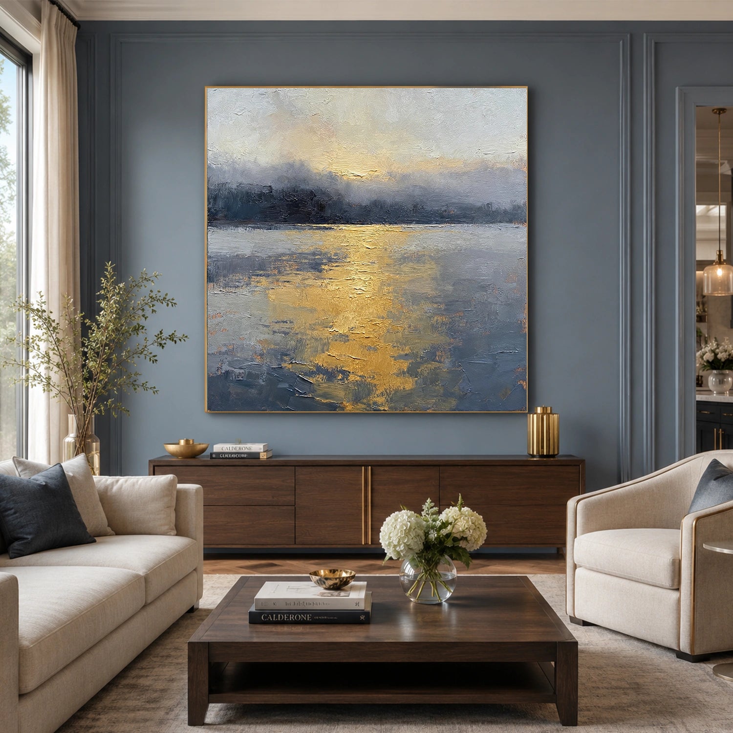 Abstract Ocean And Sky Canvas Art #OC206