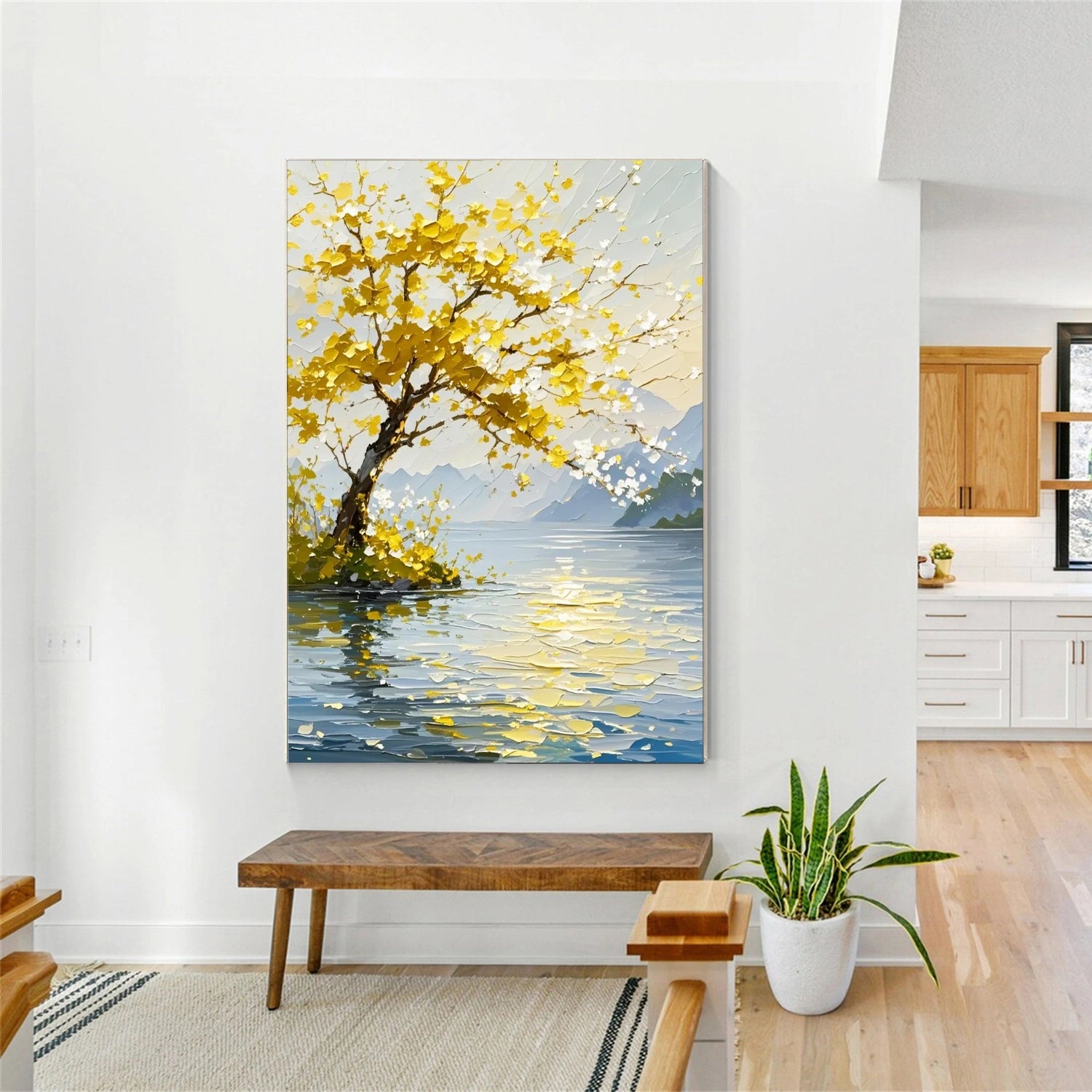 Abstract Flower And Tree Textured Canvas Art #MF096