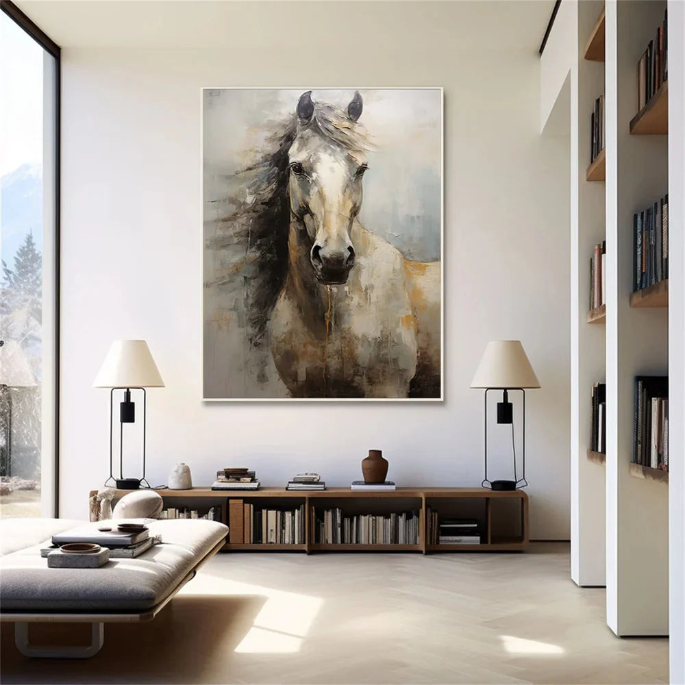 Abstract Animal Horse Canvas Art #DW019