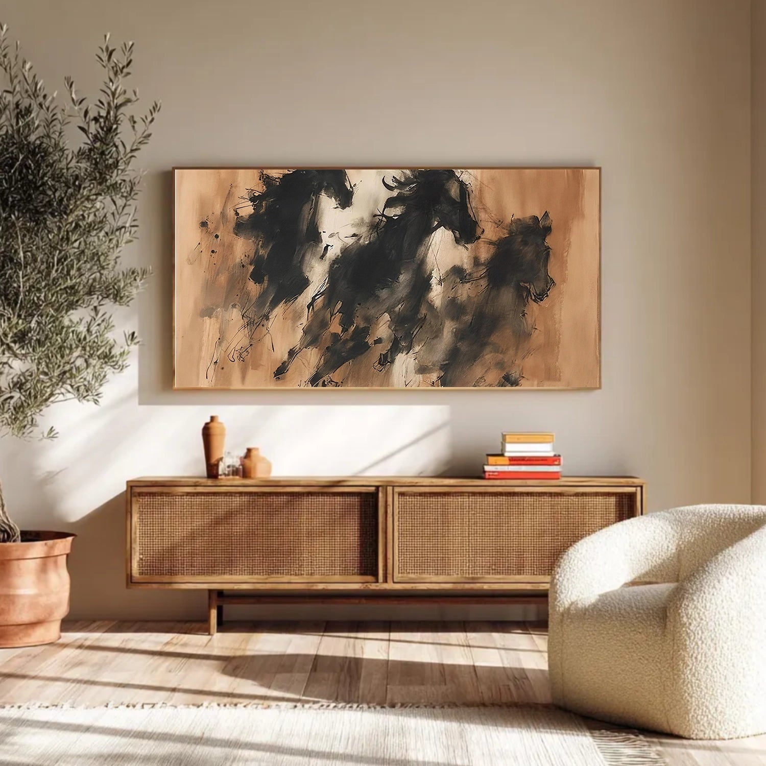 Abstract Animal Horse Canvas Art #DW117