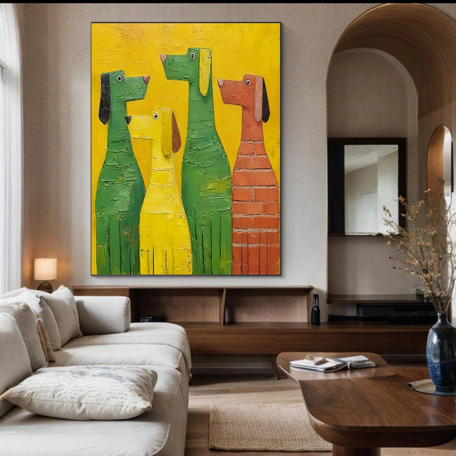 Abstract Animal Dog Canvas Art #DW140