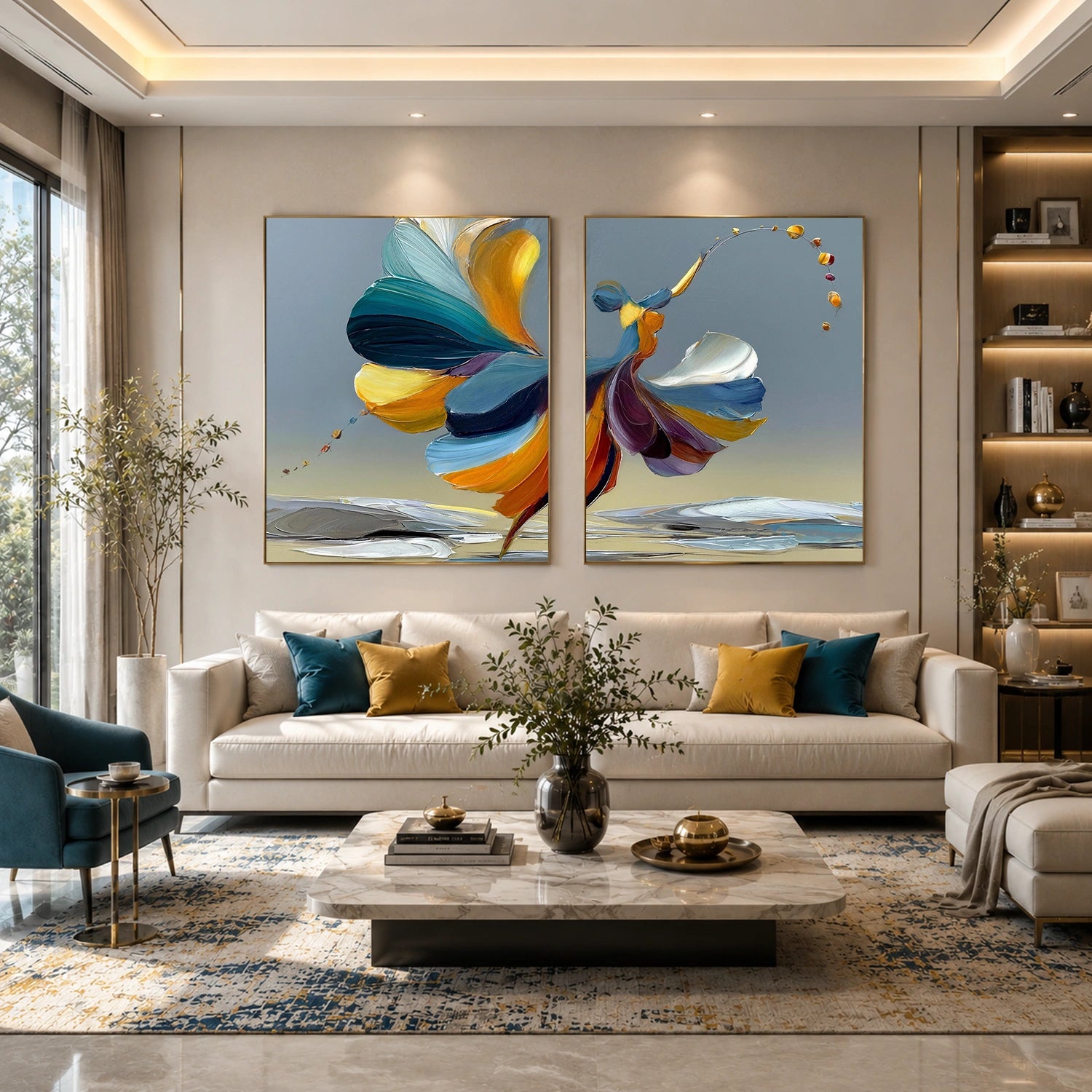 Abstract Portrait Wall Art Set of 2 #LA077