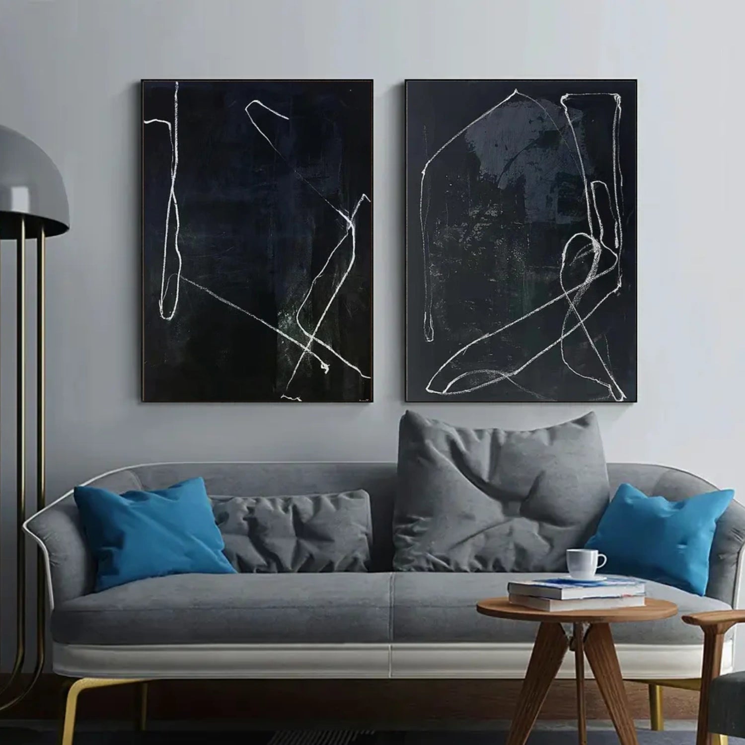 Black and White Wabi Sabi Wall Art Set of 2 #VS134