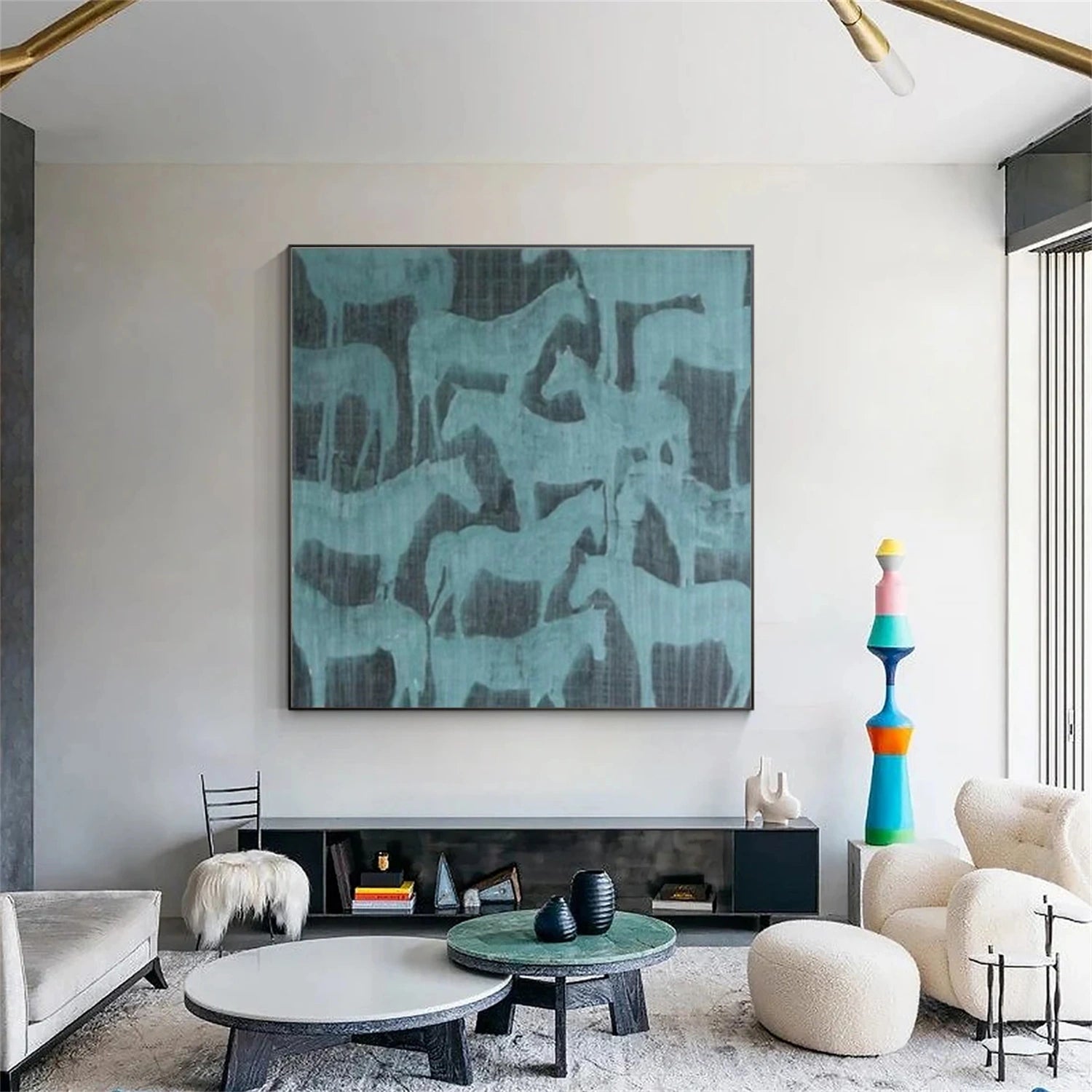 Abstract Animal Horse Canvas Art #DW082