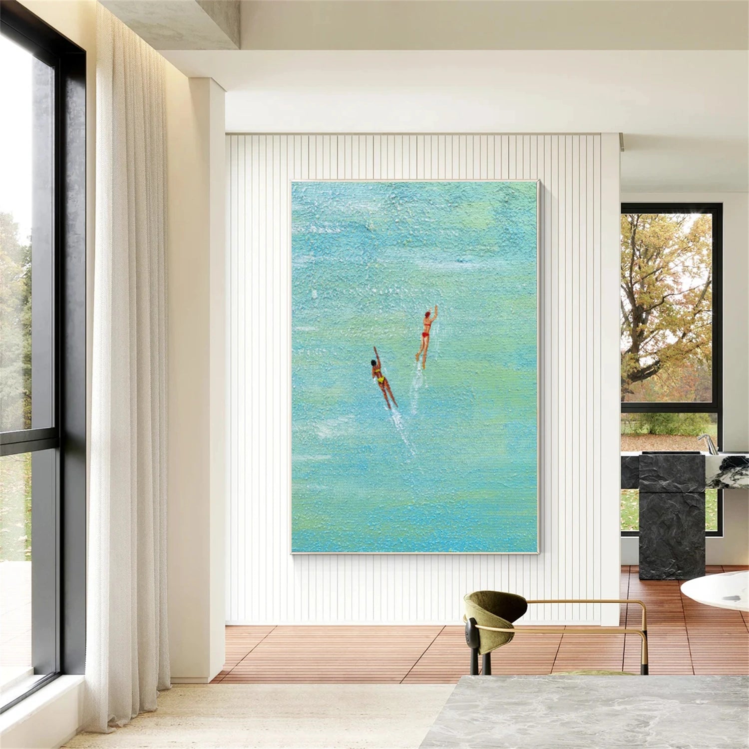 Swimming Sport Canvas Painting #PB078