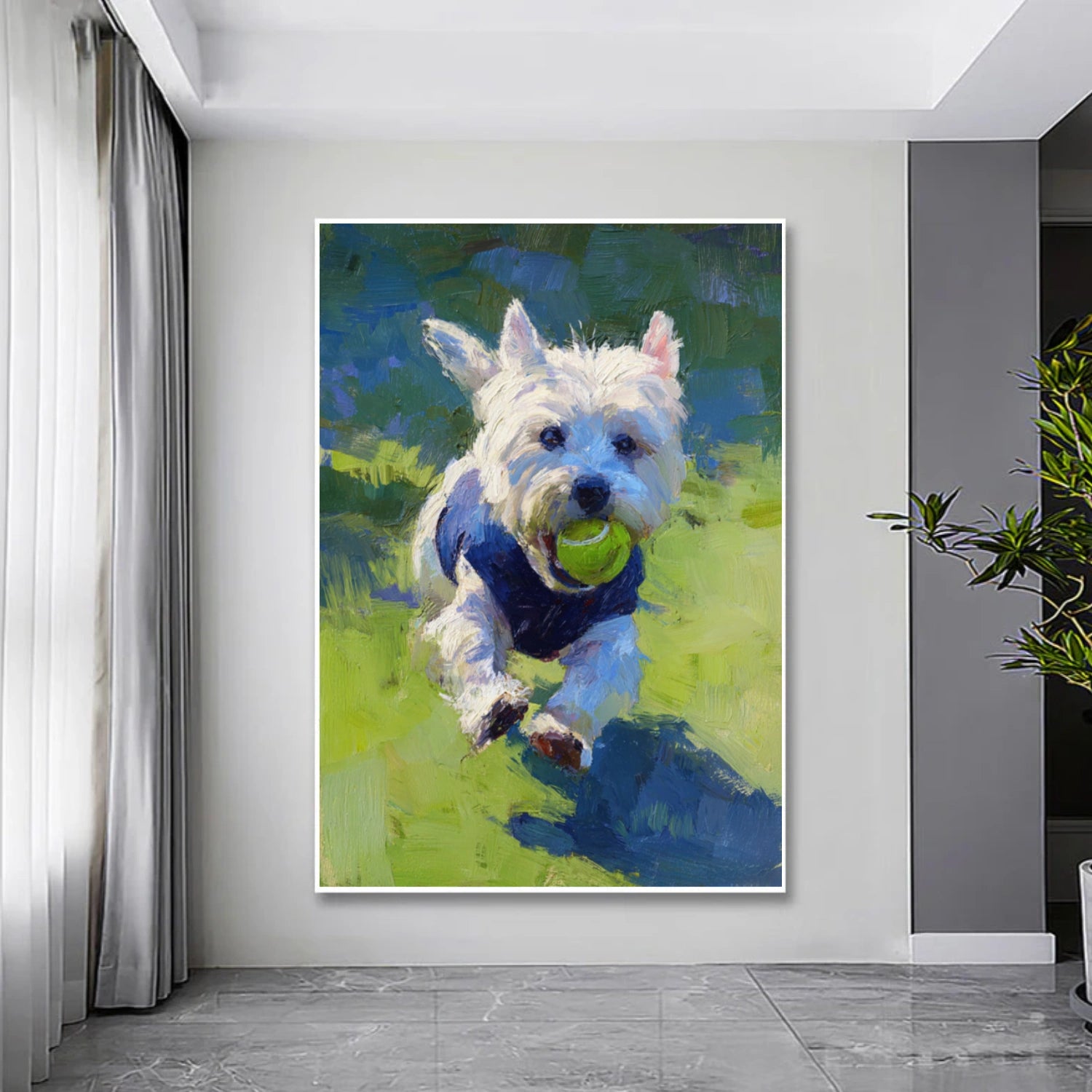 Abstract Animal Dog Canvas Art #DW128