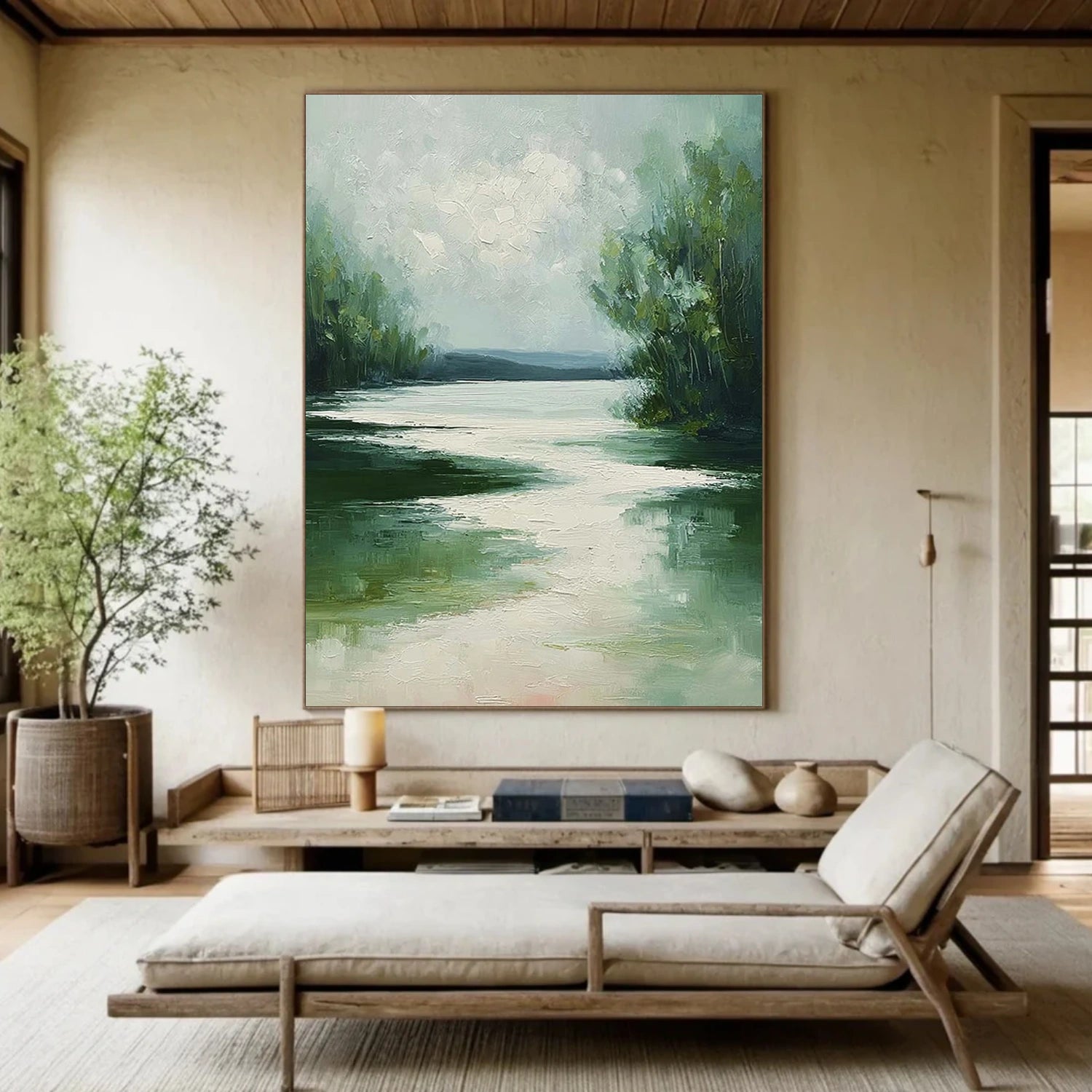 Abstract Ocean And Sky Canvas Art #OC173
