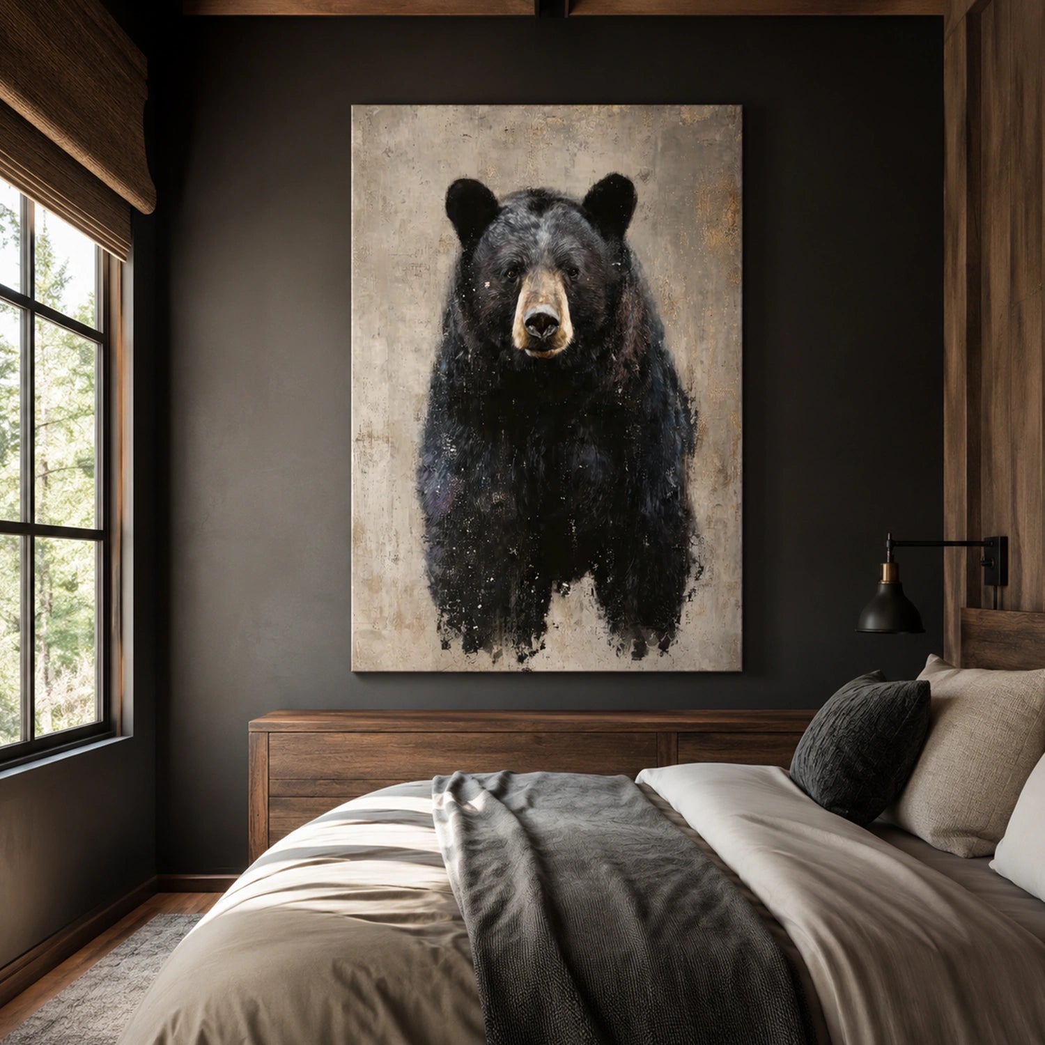 Abstract Animal Bear Canvas Art #DW150
