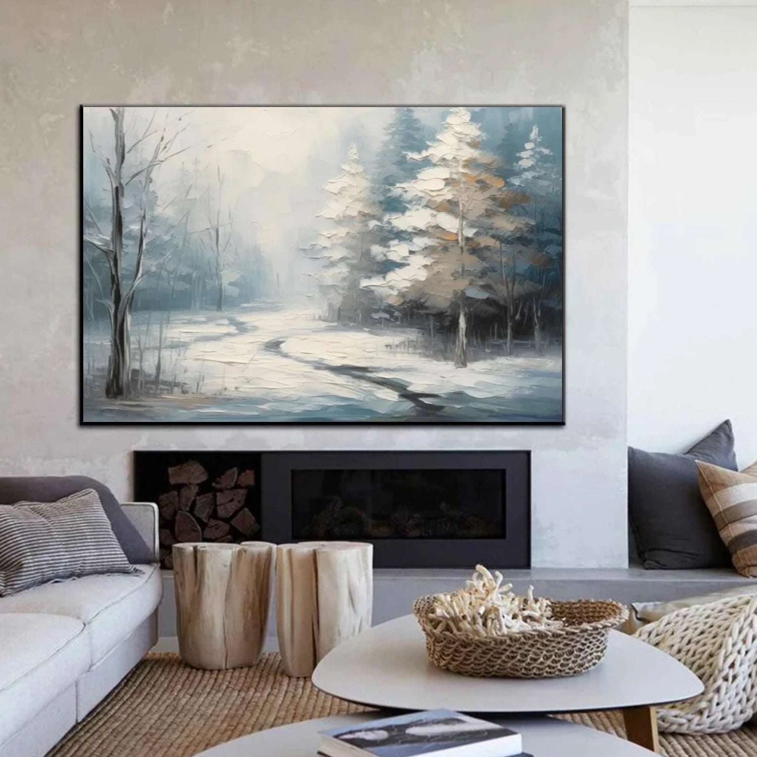 Abstract Flower And Tree Textured Canvas Art #MF086