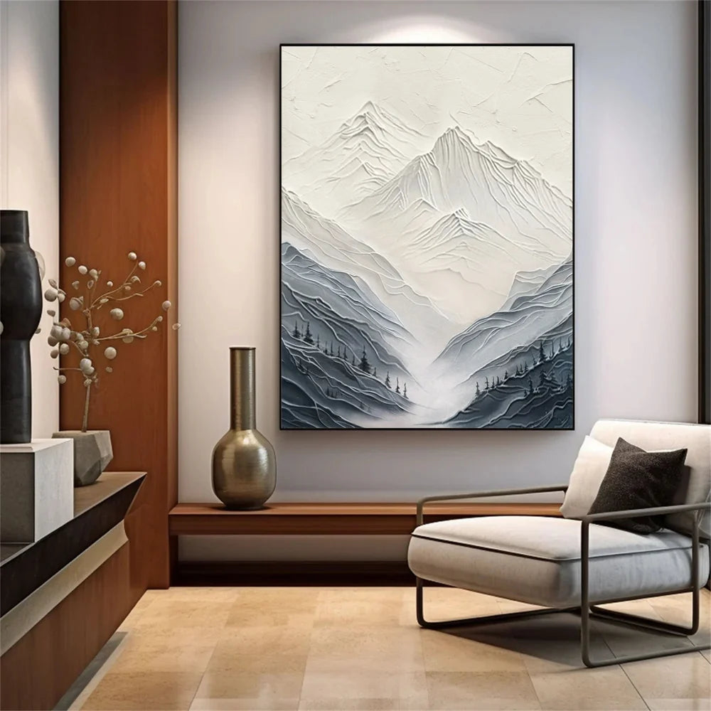 Abstract Mountain Textured Canvas Art #BT018