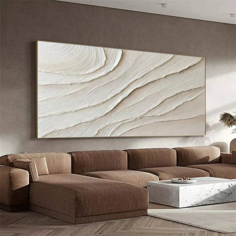 Beige Minimalist Textured Canvas Art #WM008