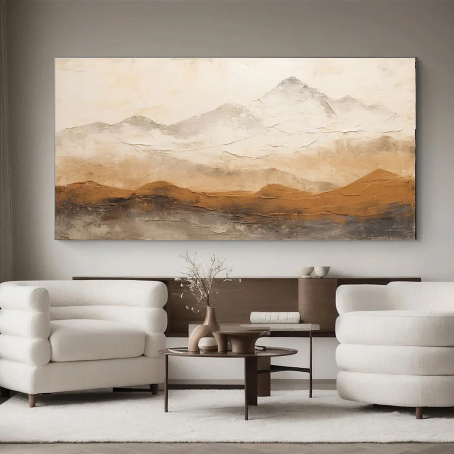 Abstract Mountain Textured Canvas Art #BT063