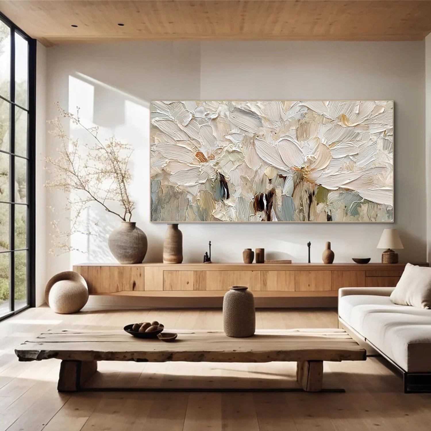 Abstract Flower And Tree Textured Canvas Art #MF180