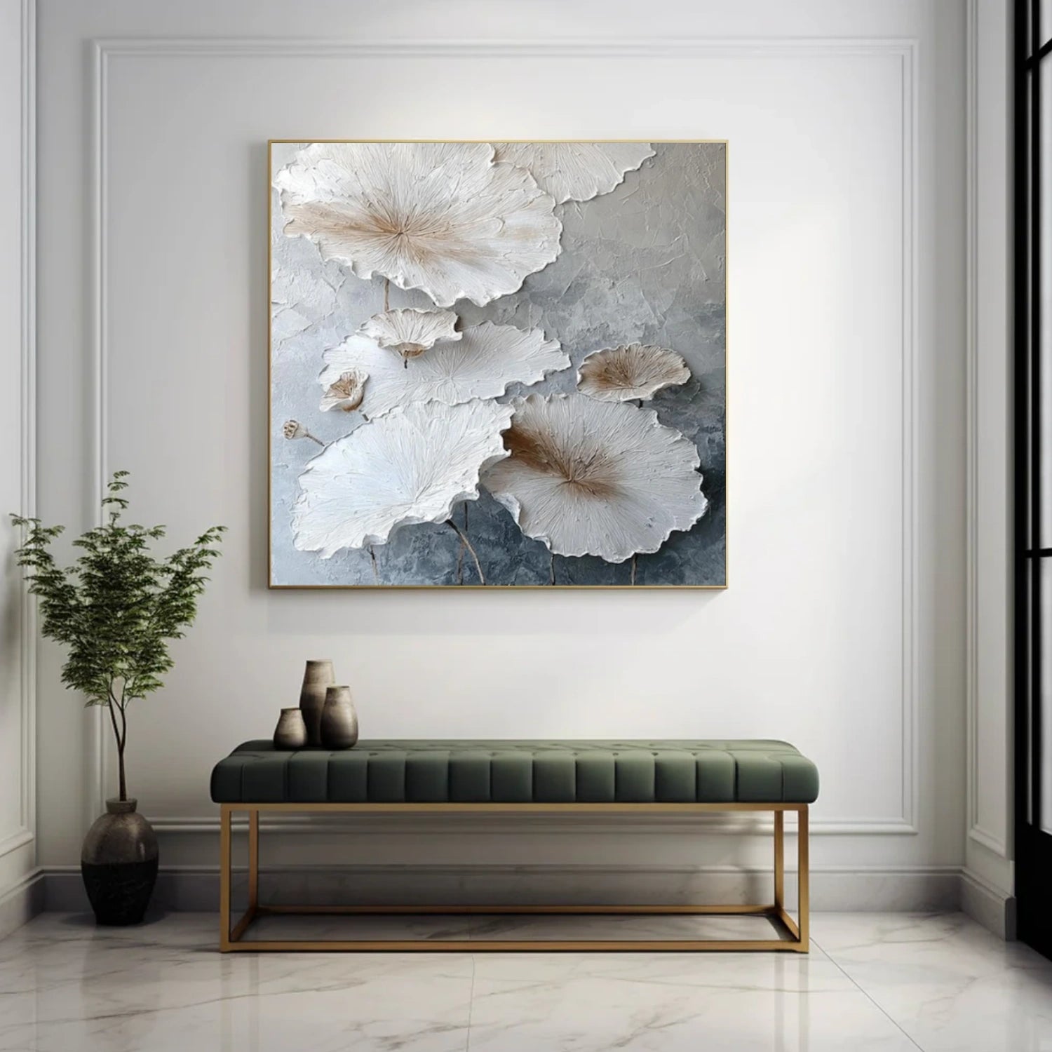 Abstract Flower And Tree Textured Canvas Art #MF178